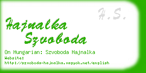 hajnalka szvoboda business card